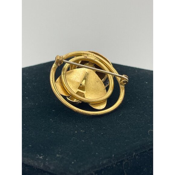 Vintage Brass MCM Abstract Artistic Design 1.5" Brooch - Picture 7 of 9
